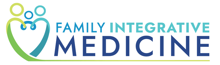 Blue and green Family Integrative Medicine logo on transparent background